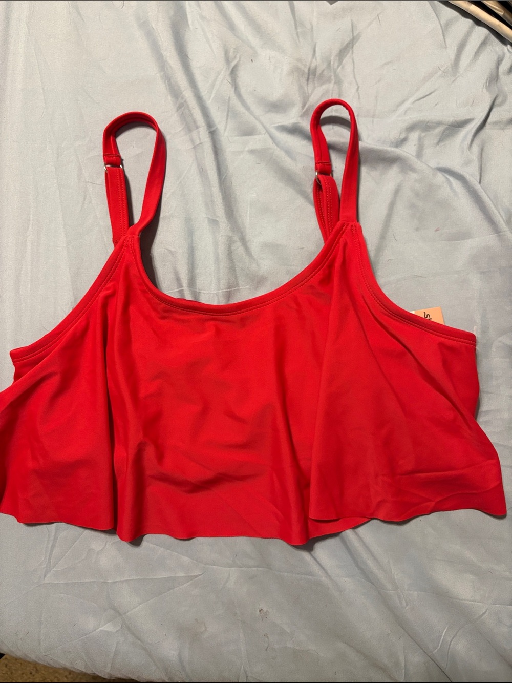 Shapermint Pink Ruffled Bikini Top with Adjustable Straps